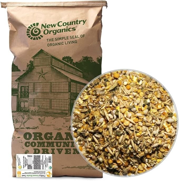 New Country Organics | Organic Grower/Broiler Feed 40lb | Soy-Free | 19% Protein