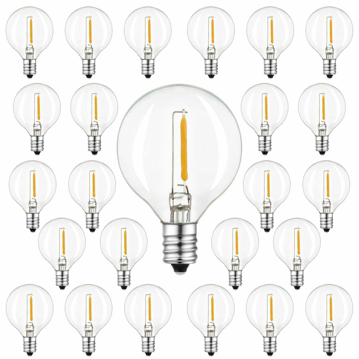 Clear G40 Globe LED Bulbs Dimmable for Outdoor String Light Bulbs Replacement