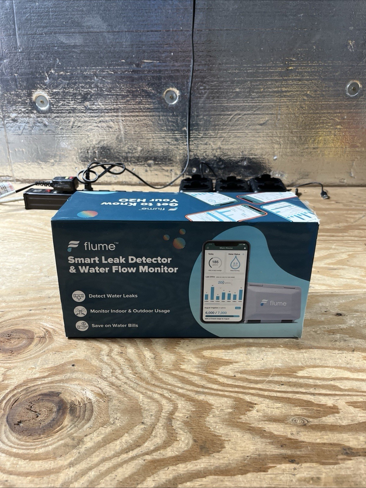 Flume Smart LeakDetector Water Flow Monitor Indoor or Outdoor WiFi & Sensor Used