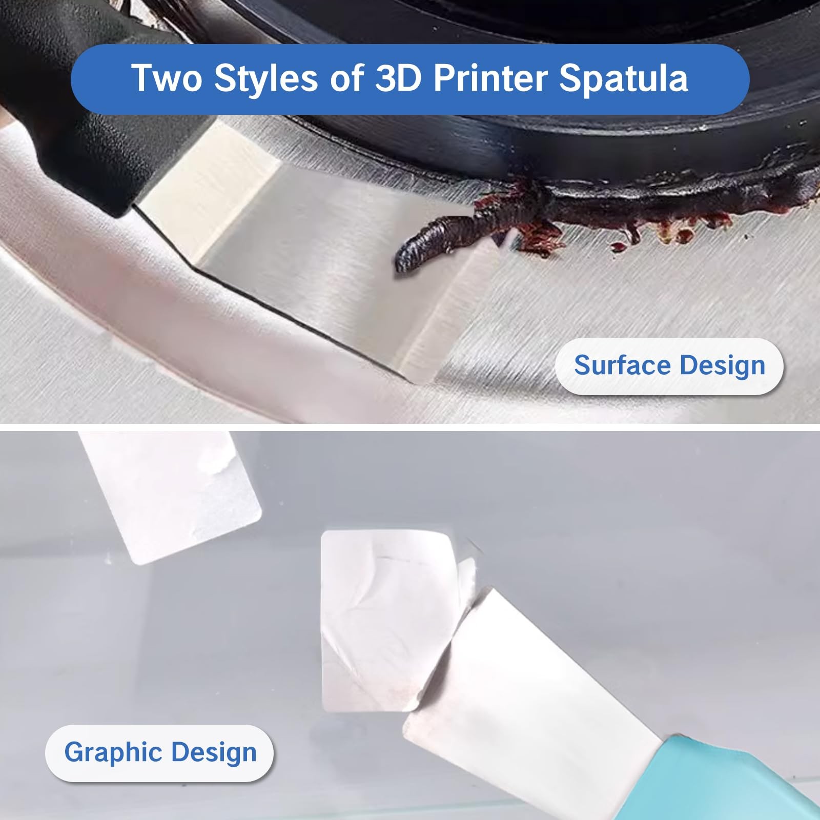 2Pcs 3D Printer Scraper Set Hard Metal Spatulas for Safe Model Removal Essent...