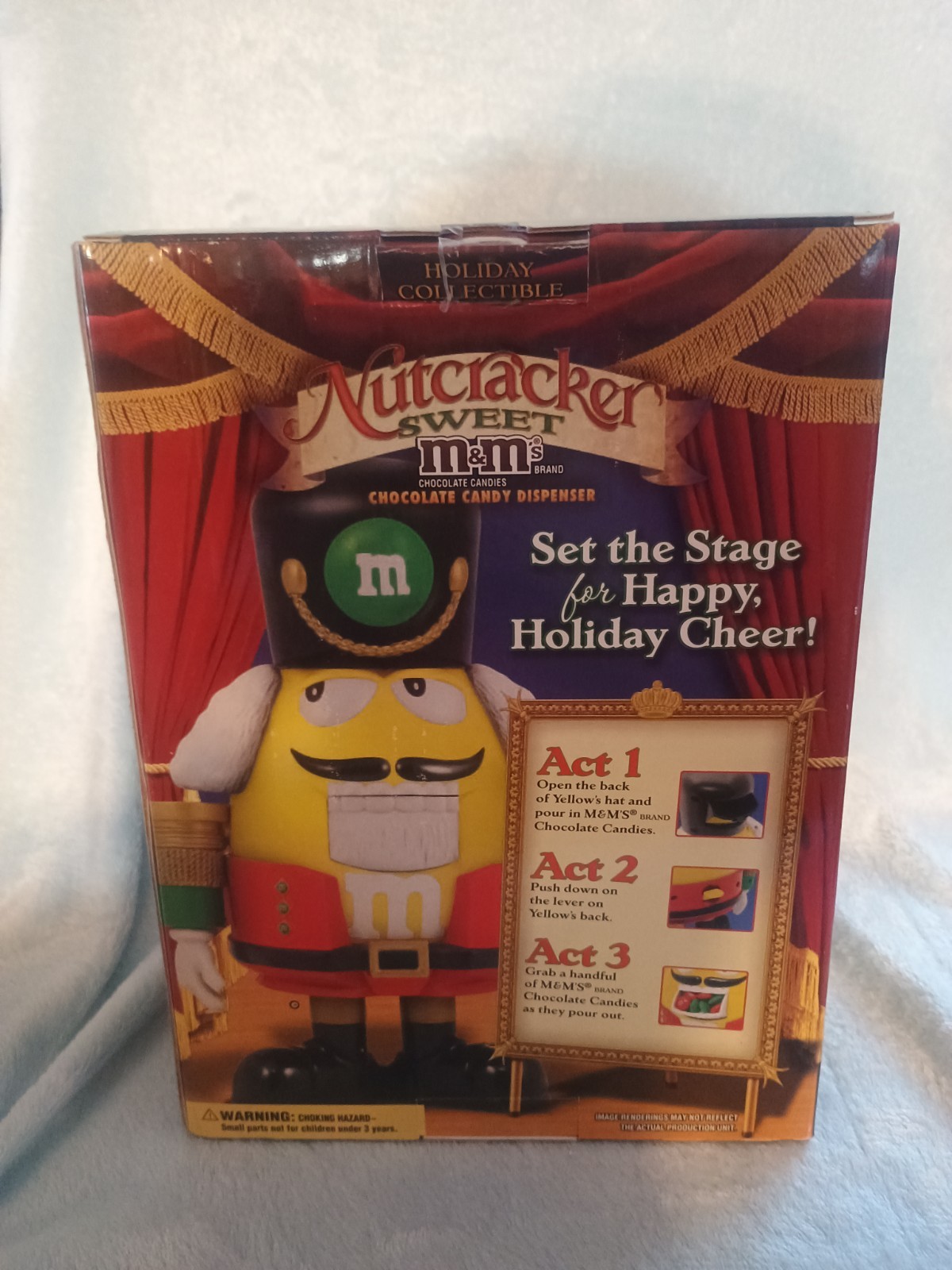 M&M Candy Nutcracker Yellow Can Dispenser With No Candy