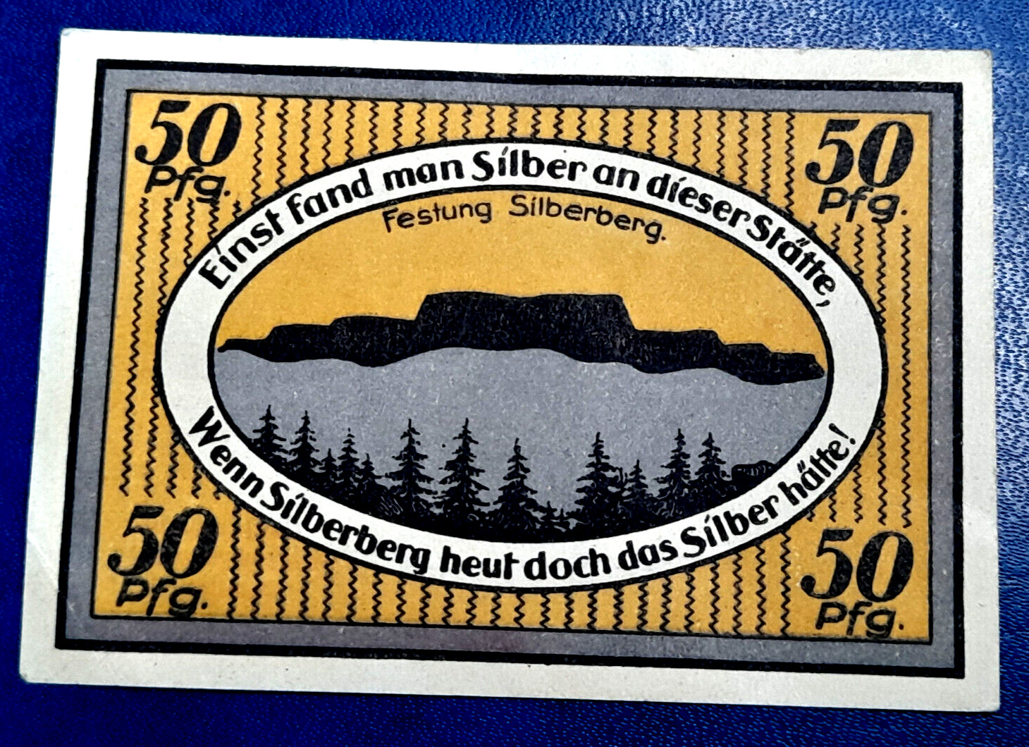 SILBERBERG (SREBRNA GÓRA) NOTGELD 50 PFENNIG 1921 EMERGENCY MONEY GERMANY (30957