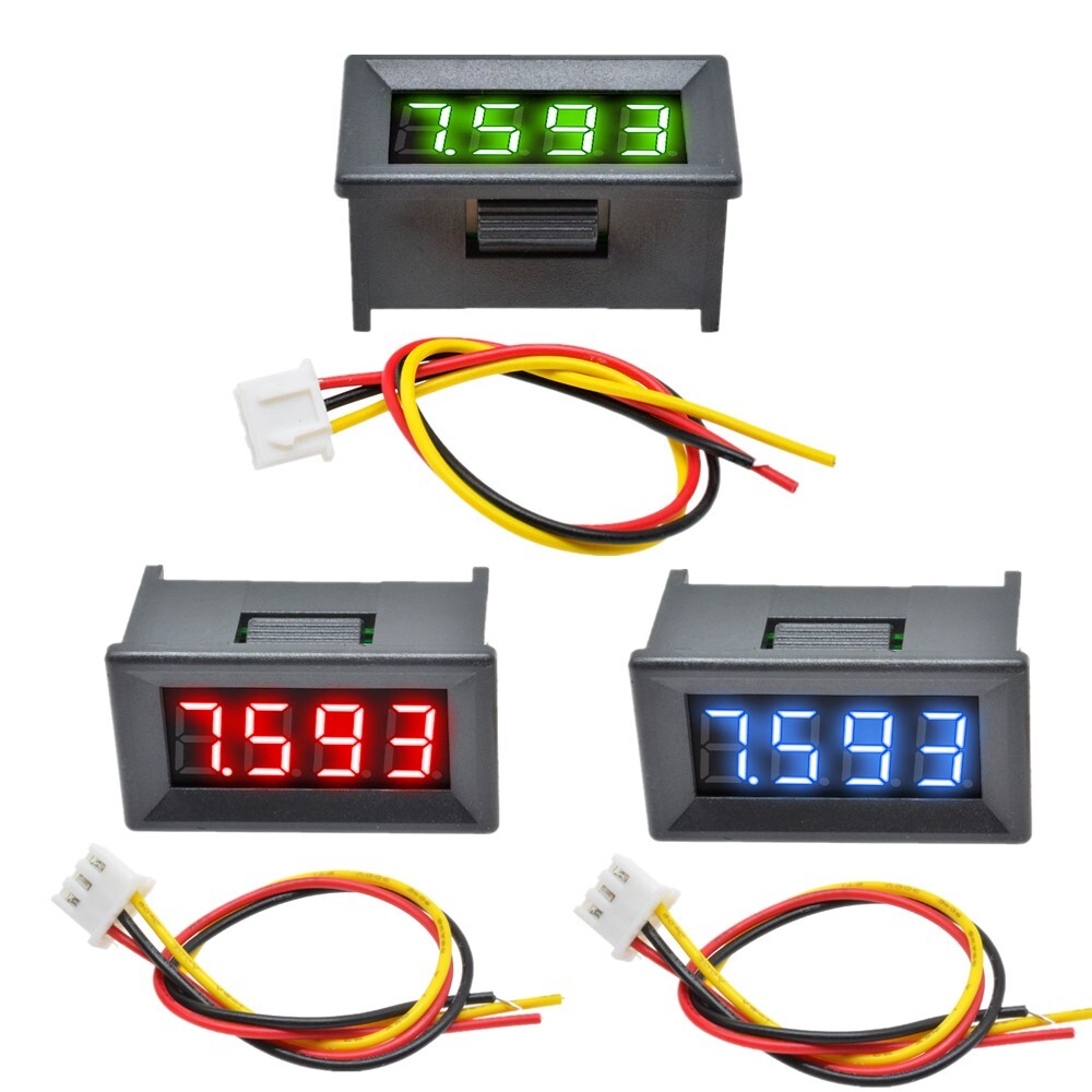 Red/Blue/Green 0.36 Inch LED Display DC  0-100V DC Voltmeter Voltage Meter Panel