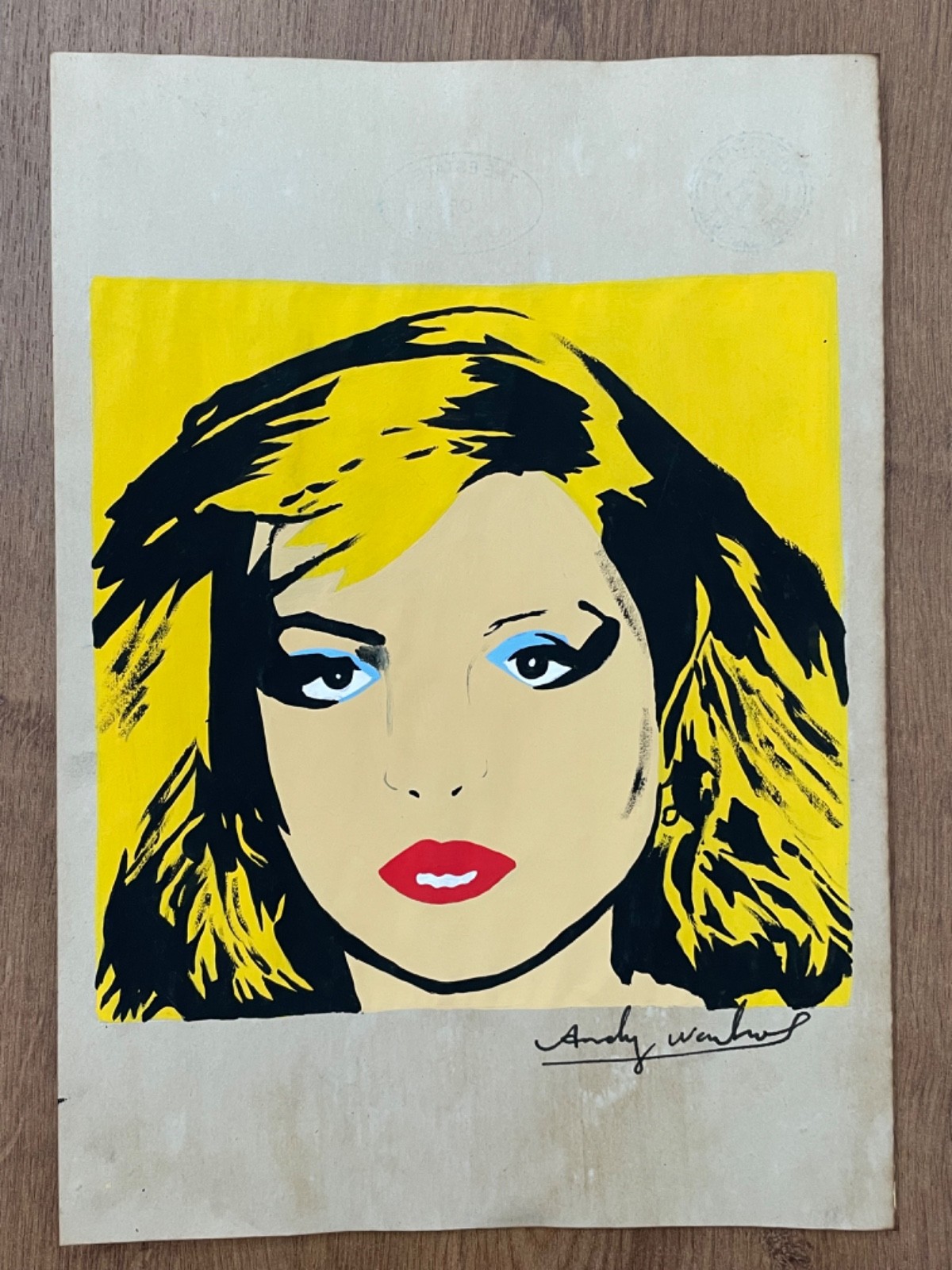 Andy warhol Drawing on paper (Handmade) signed and stamped