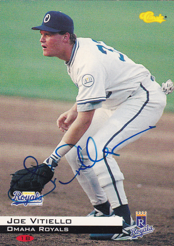 JOE VITIELLO OMAHA ROYALS KANSAS CITY SIGNED 1994 CARD SAN DIEGO PADRES EXPOS