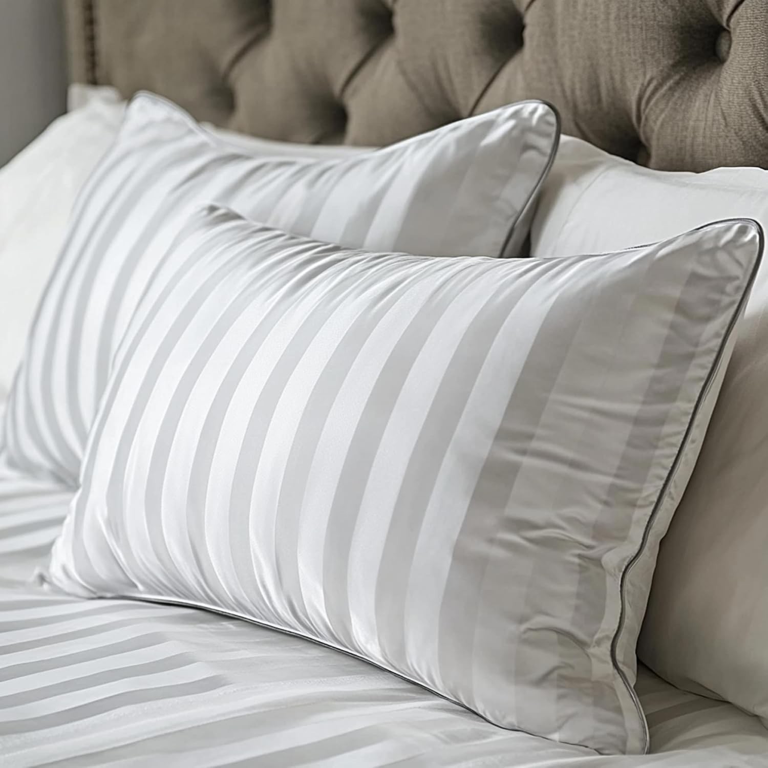 Queen 500 Thread Count White Down Pillows Luxury