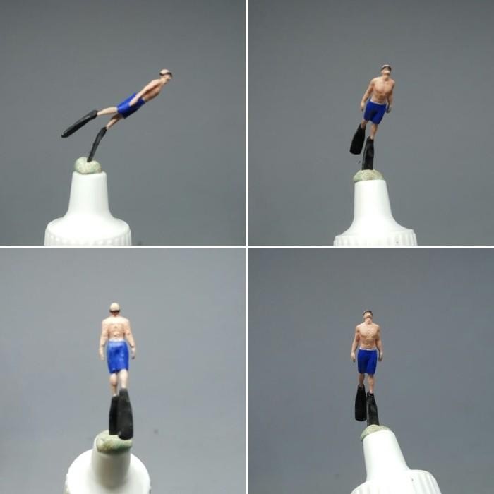 Diver Diving man pose #1 Miniature Figure Hotwheels