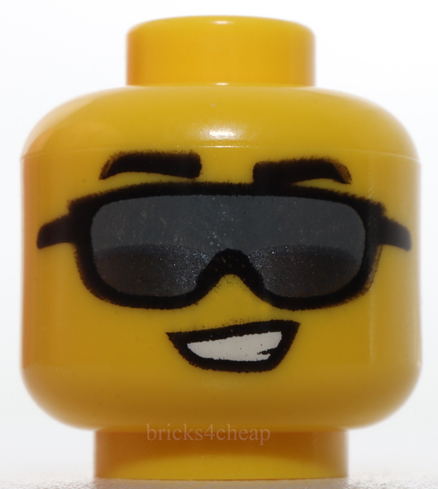 Lego Head Black Eyebrows Dark Bluish Gray and Dark Silver Sunglasses
