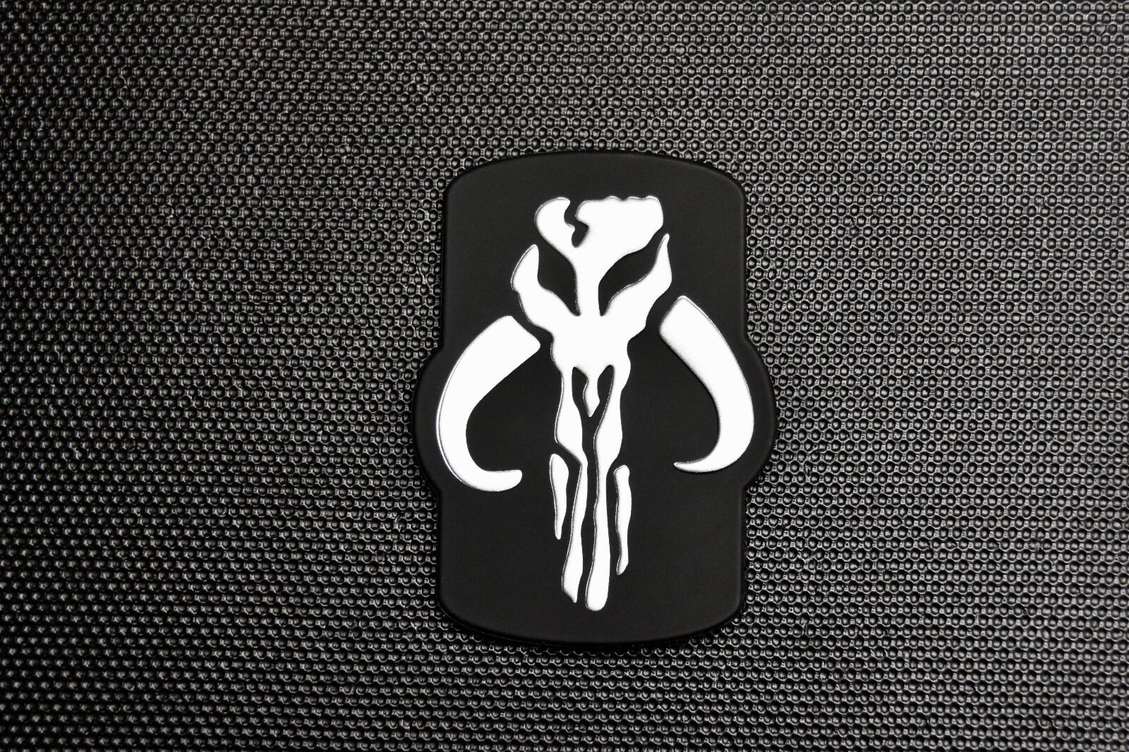 Silver & Black Mythosaur Bantha Skull TPU Morale Patch Mandalorian Boba Fett