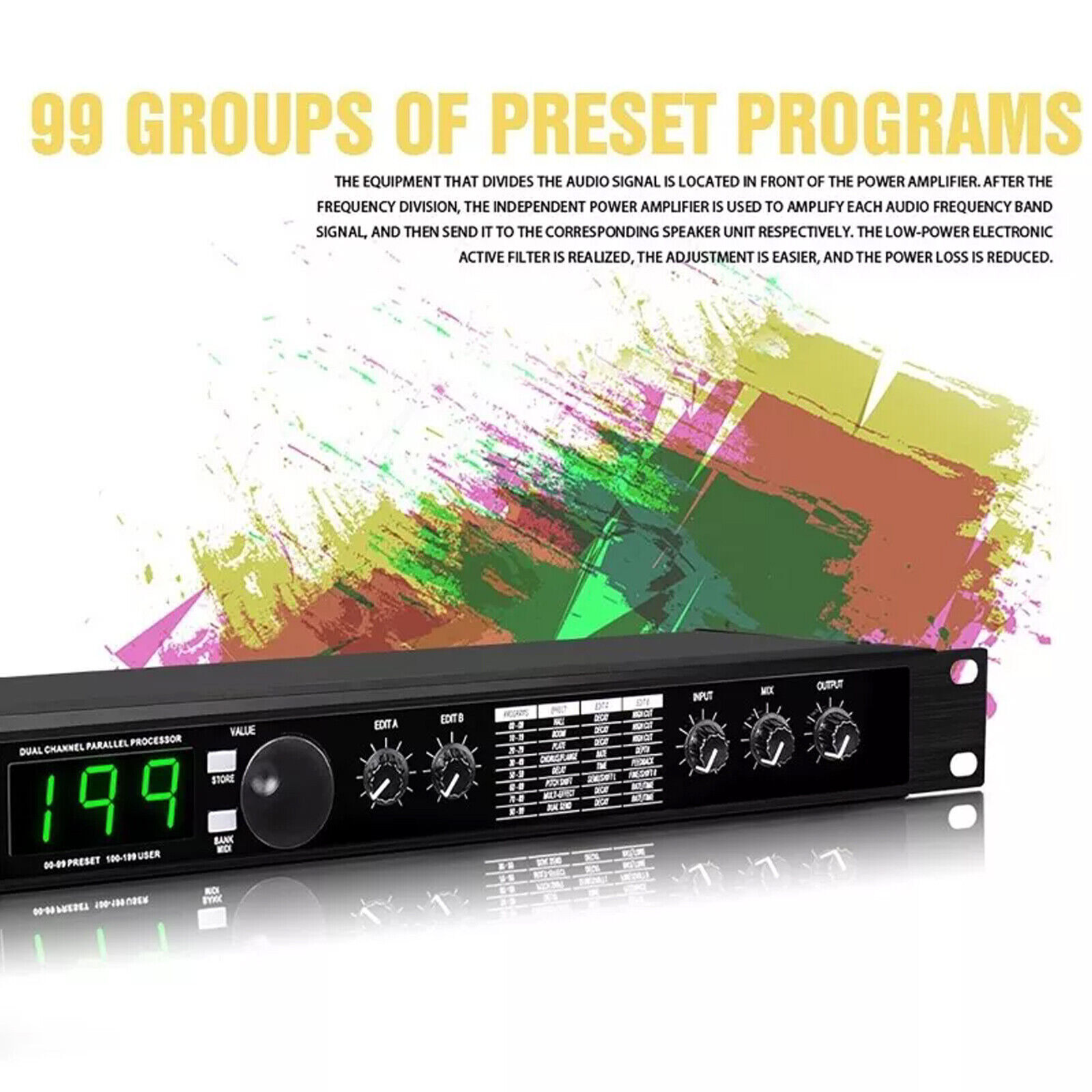 Digital Reverb Multi Effect DSP Processor Professional Audio Processor Equalize