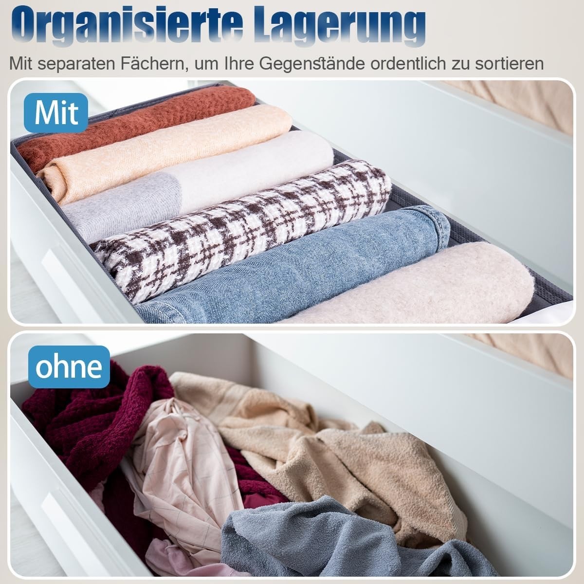 2 Foldable Clothes Organizer Closet Clothes Pants Storage Storage Boxes