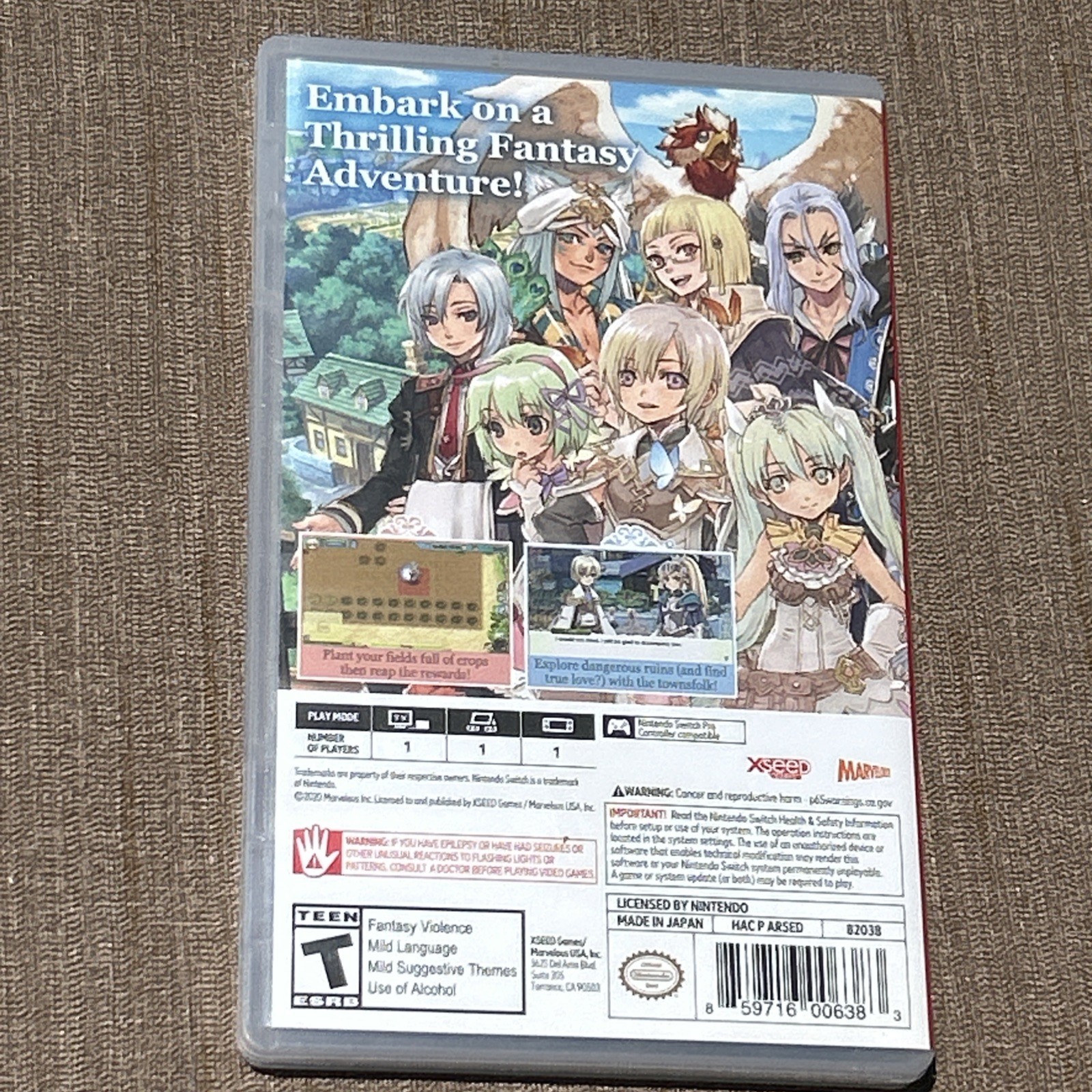 Rune Factory 4 Special Nintendo Switch Case & Manual Only NO GAME Replacement