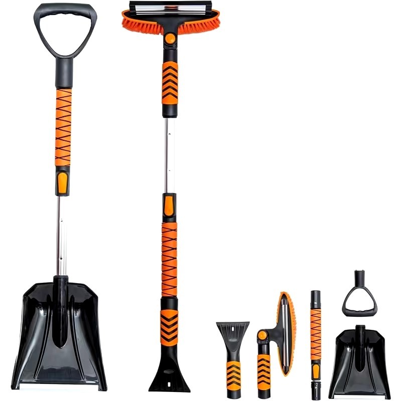5-in-1 Extendable Snow Brush & Ice Scraper for Car, Truck, SUV – Wint
