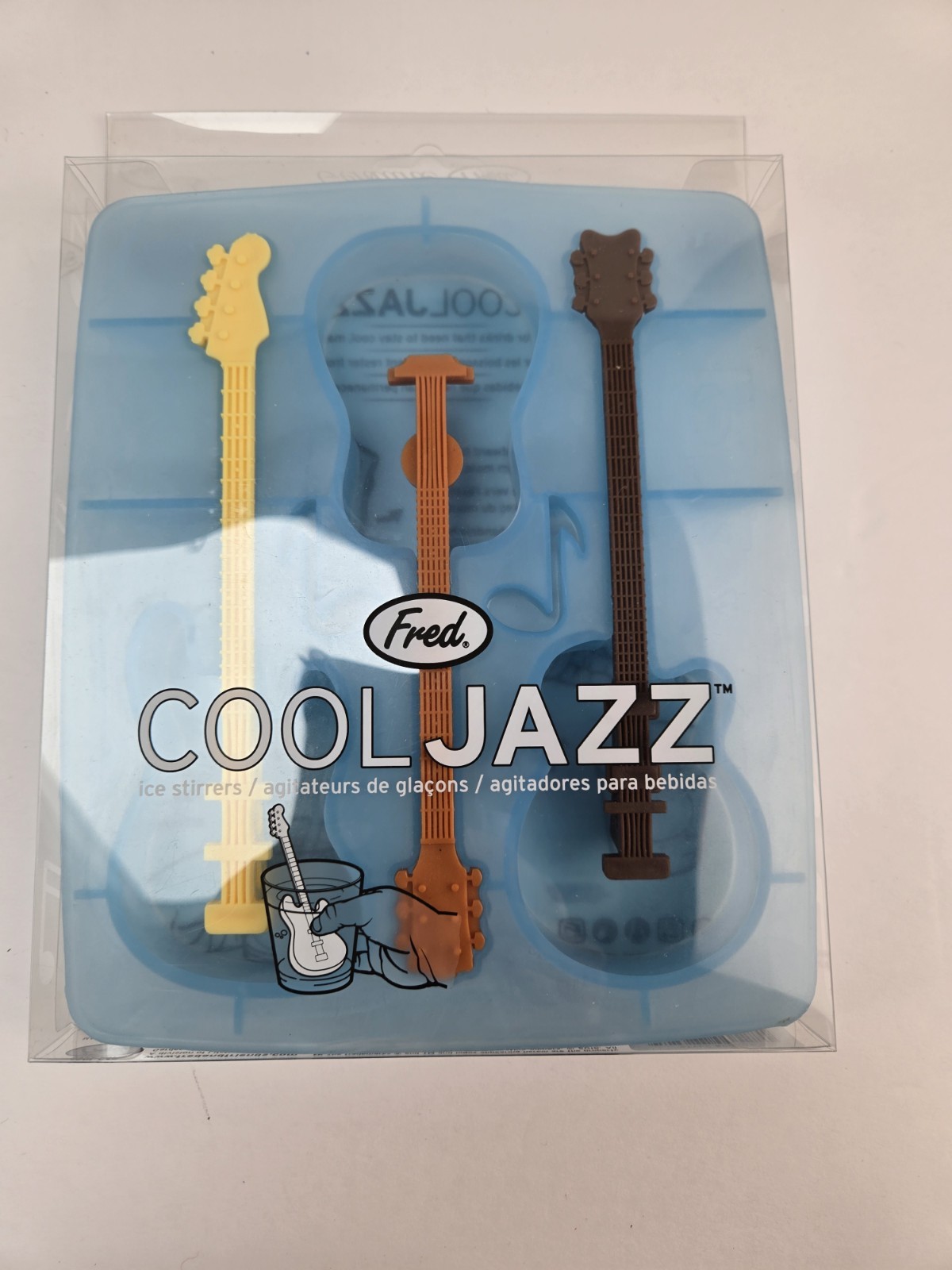 NIB Cool Jazz Ice Stirrers 3 Guitar Freeze Stir Chill Silicone by Fred Music