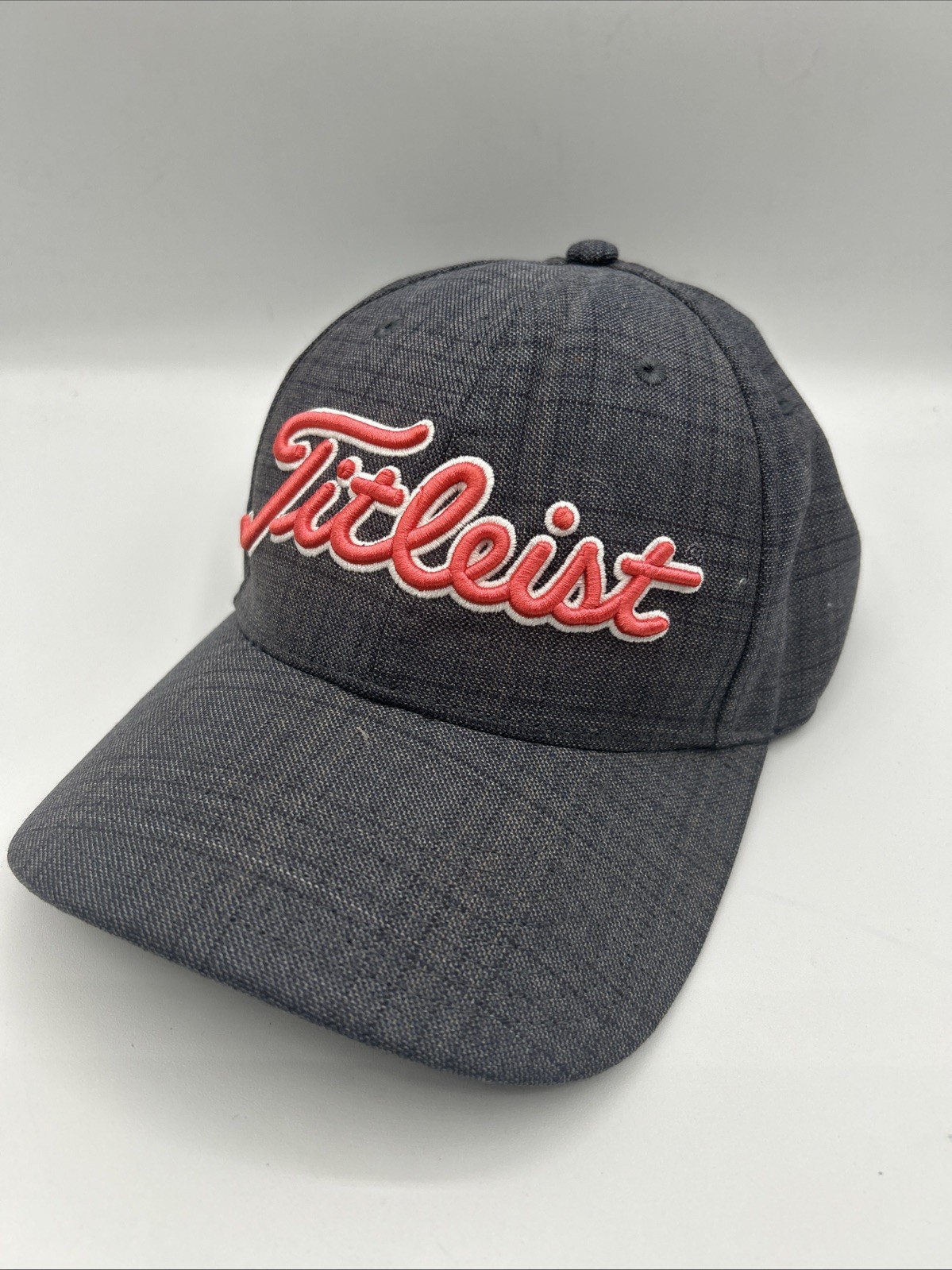 Titleist Golf Hat Cap Gray Black Pinkscript Wool Blend Strapback OSFM H95