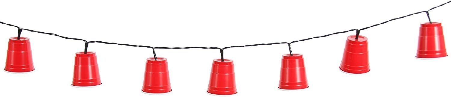 Party Cup String Lights, Mini, Red