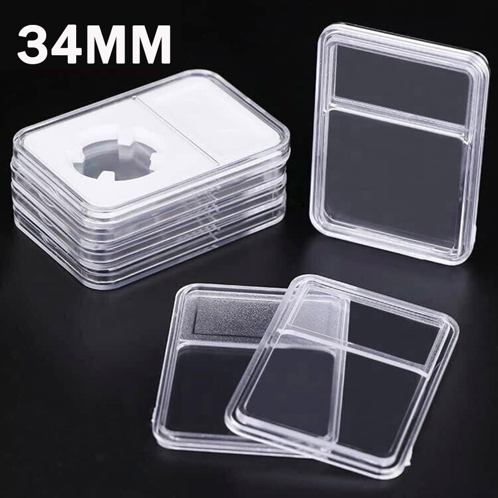 34mm Coin Slab Holder Display Storage Box Case Collection 10/20/30/50/100Pcs