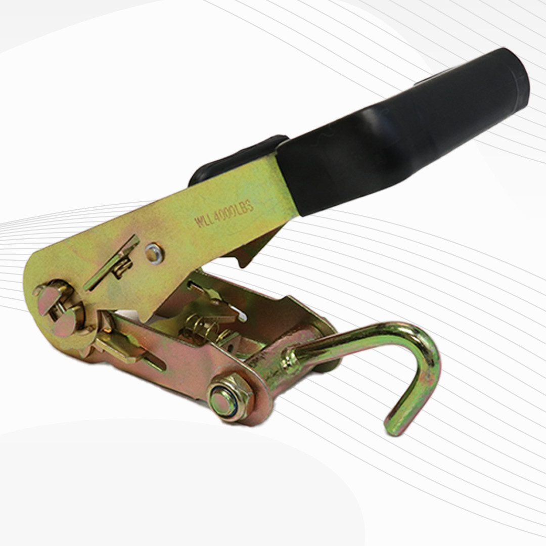 Ratchet Buckle with Wire Hook, Double Locking Ratchet Towing 4 Pack Tie Down