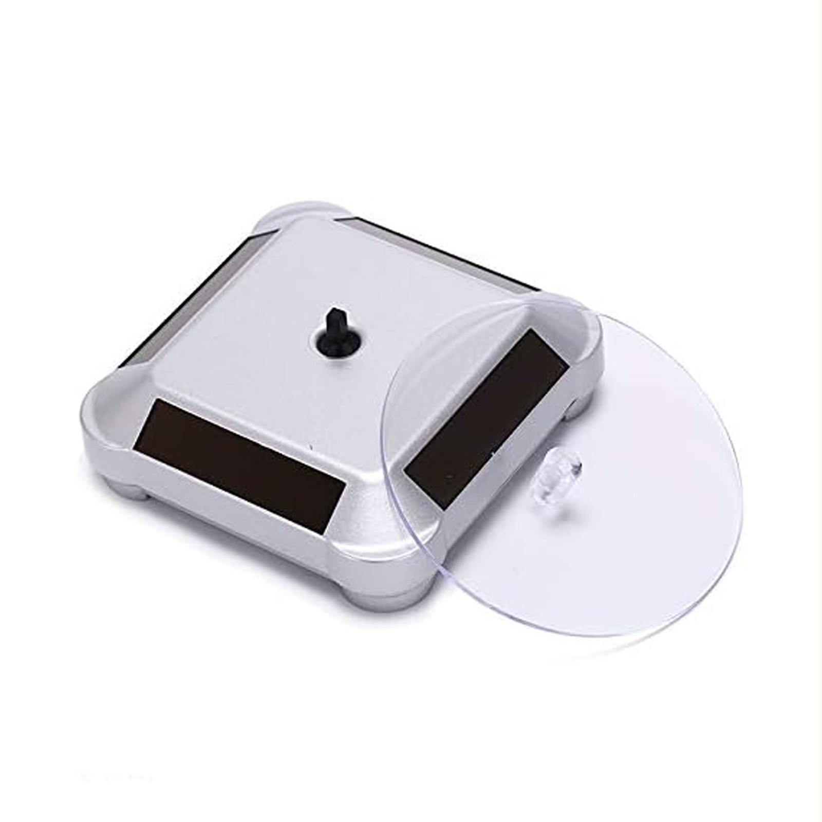 Rotating Display Stand  Solar Powered Jewelry UV Light Curing Turntable 3.5"