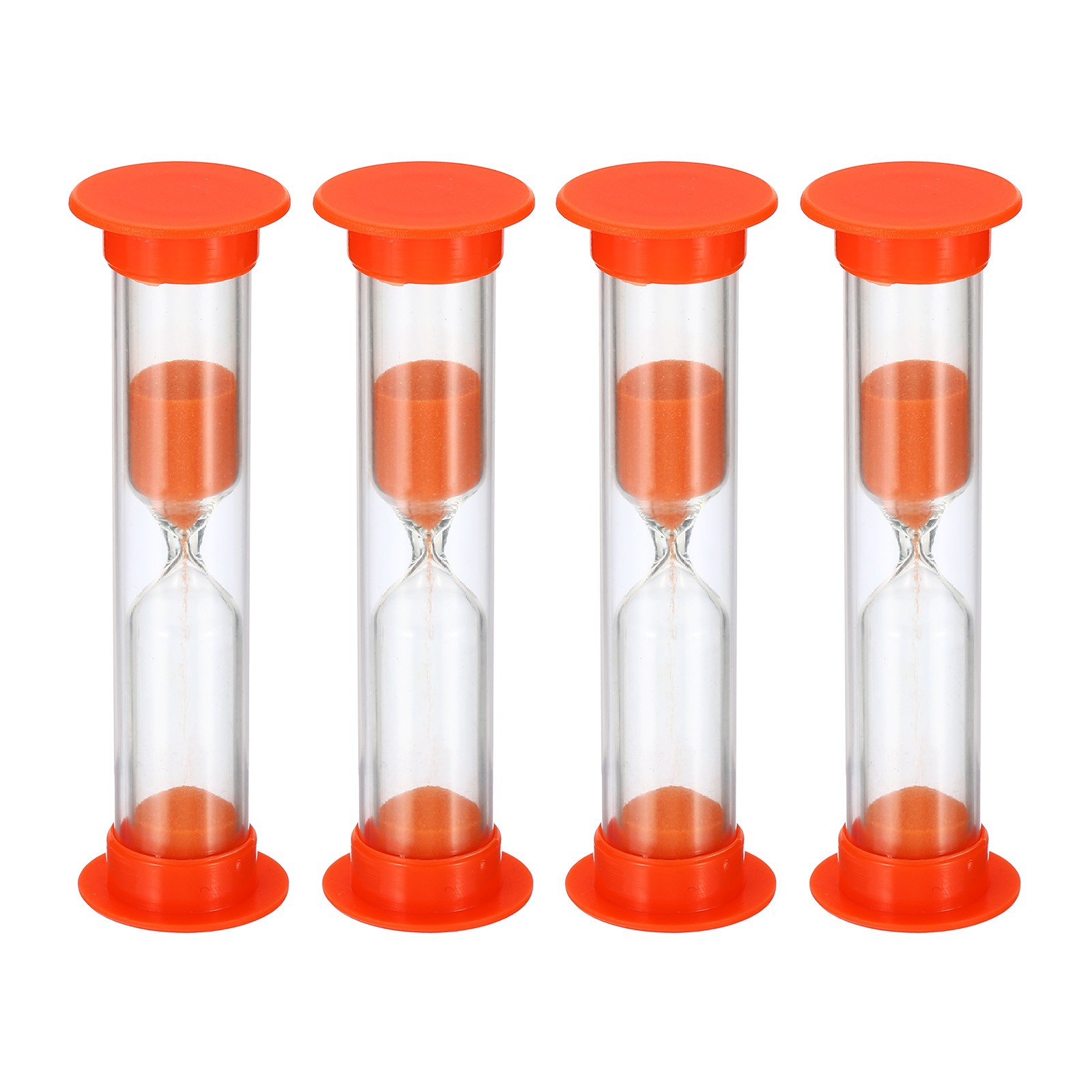 3 Minute Sand Timer, 4Pcs Small Sandy Clock, Count Down Sand Glass Orange