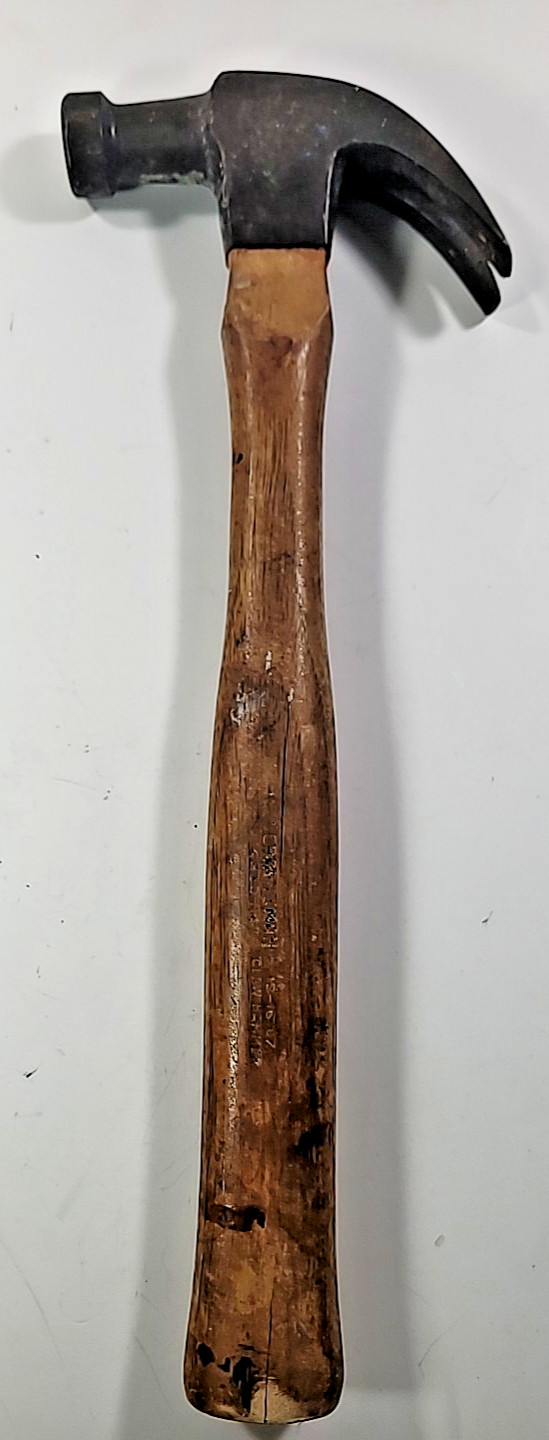 Vintage 16 oz Plumb Straight Claw Hammer USA Tool Wood Handle
