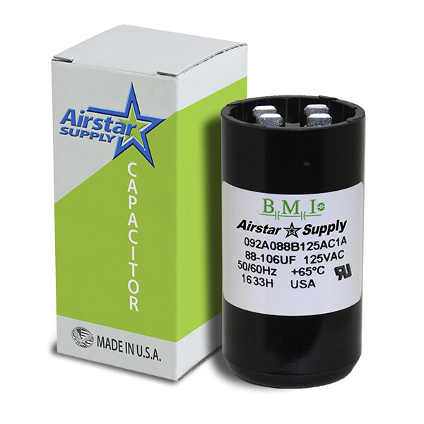 88-106 MFD uf 110-125 VAC Round Electric Motor Start Capacitor  Made in USA