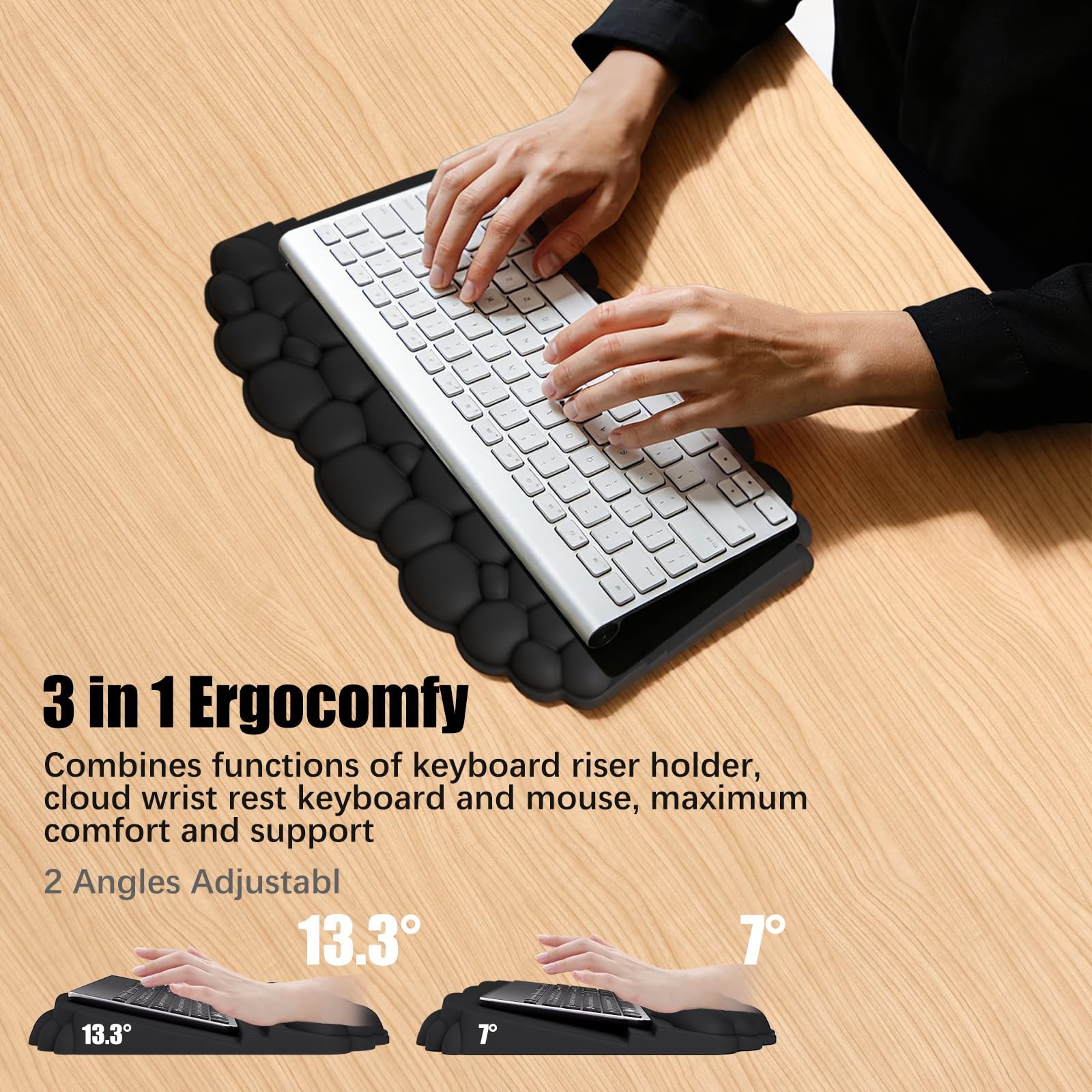 Ergonomic Wrist Rest for Keyboard and Mouse, Soft Memory Foam Cloud Keyboard ...