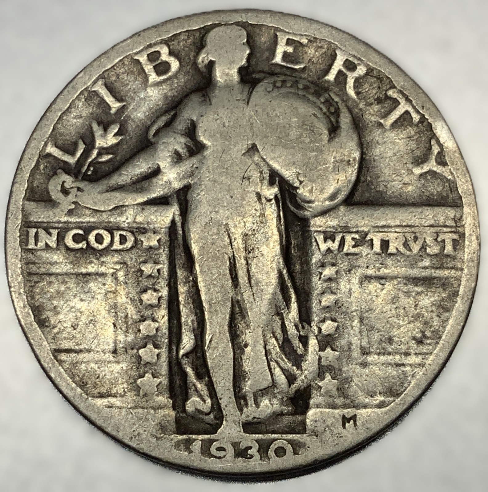 1930-P Standing Liberty Silver Quarter VG Very Good 25c Coin Free Shipping -4578