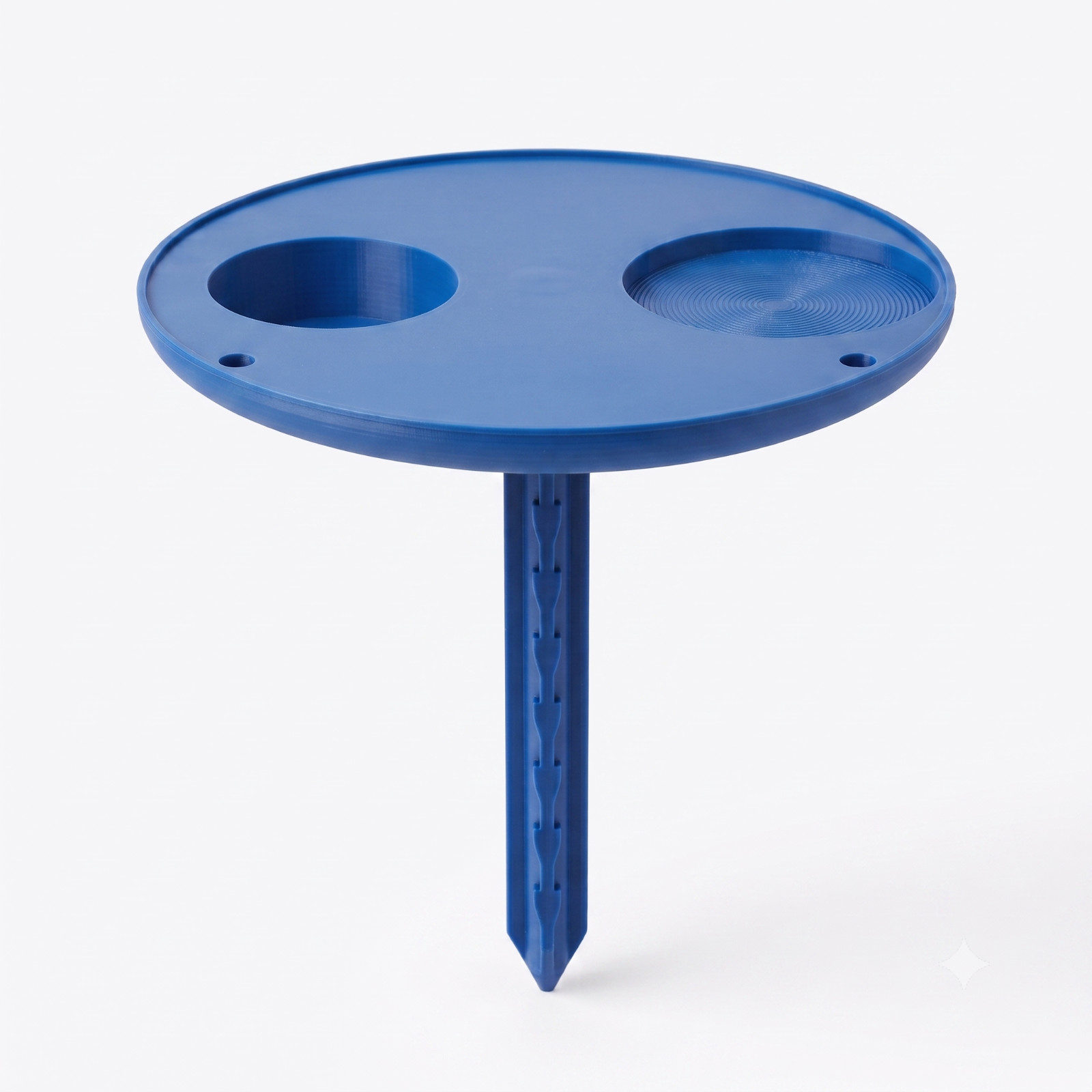 Beach Caddy Mini Portable Sand Spike Side Table, Blue | Cup Holder & Sunglasses