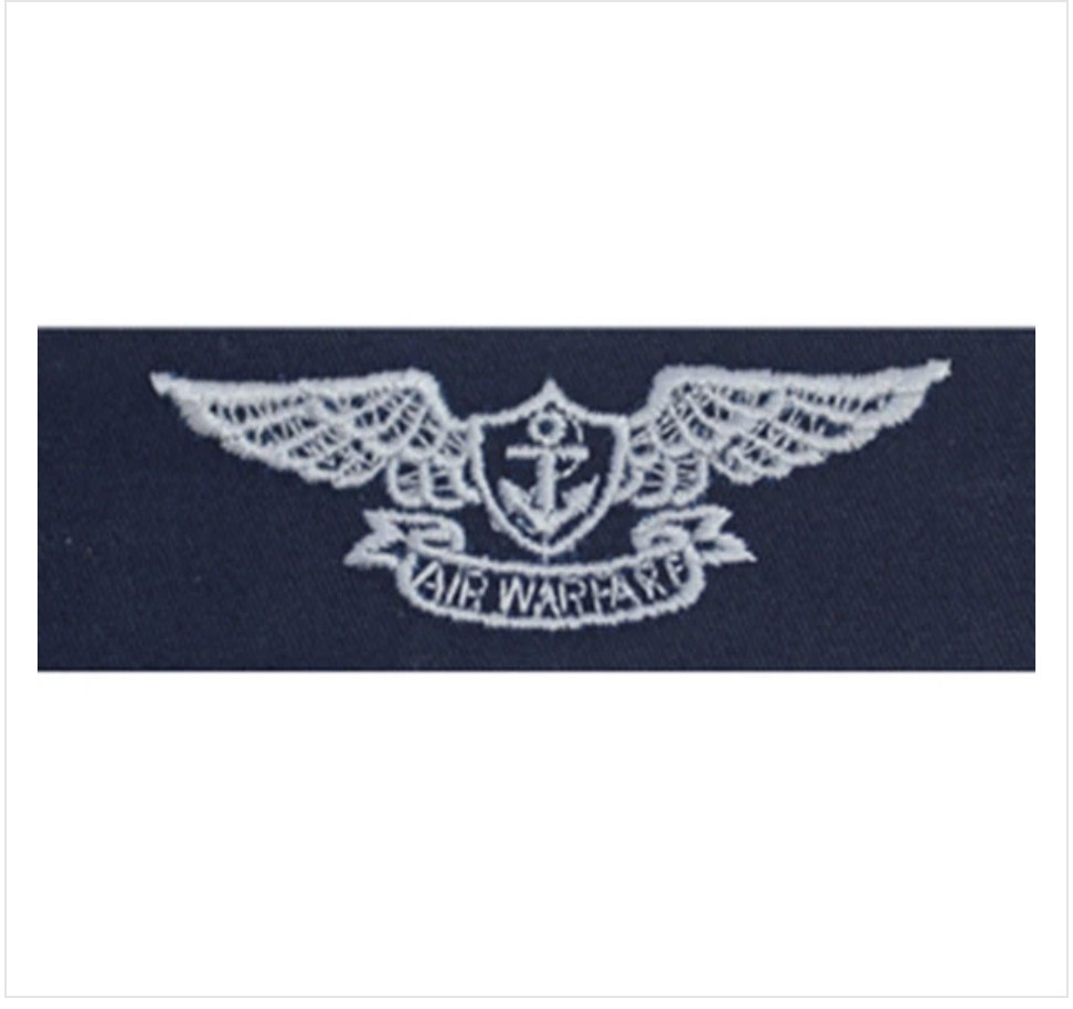 GENUINE U.S. NAVY EMBROIDERED BADGE: AIR WARFARE - EMBROIDERED ON COVERALL