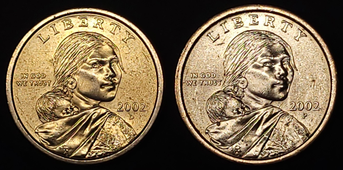 2002 D&P $1 Sacajawea Dollar coin set - NIFC