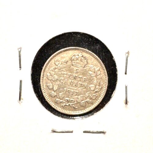 Canada 1917 five cents KM 22 VF/XF