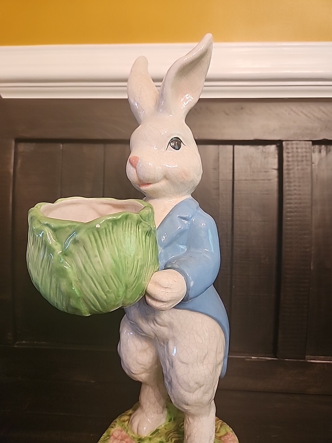 16" Easter Bunny Rabbit Ceramic Planter