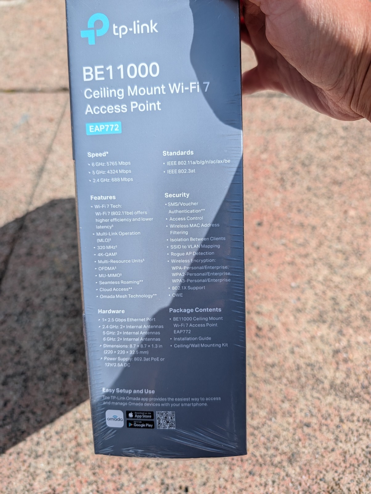TP-Link EAP772 BE11000 Omada Wi-Fi 7 Tri-Band Access Point