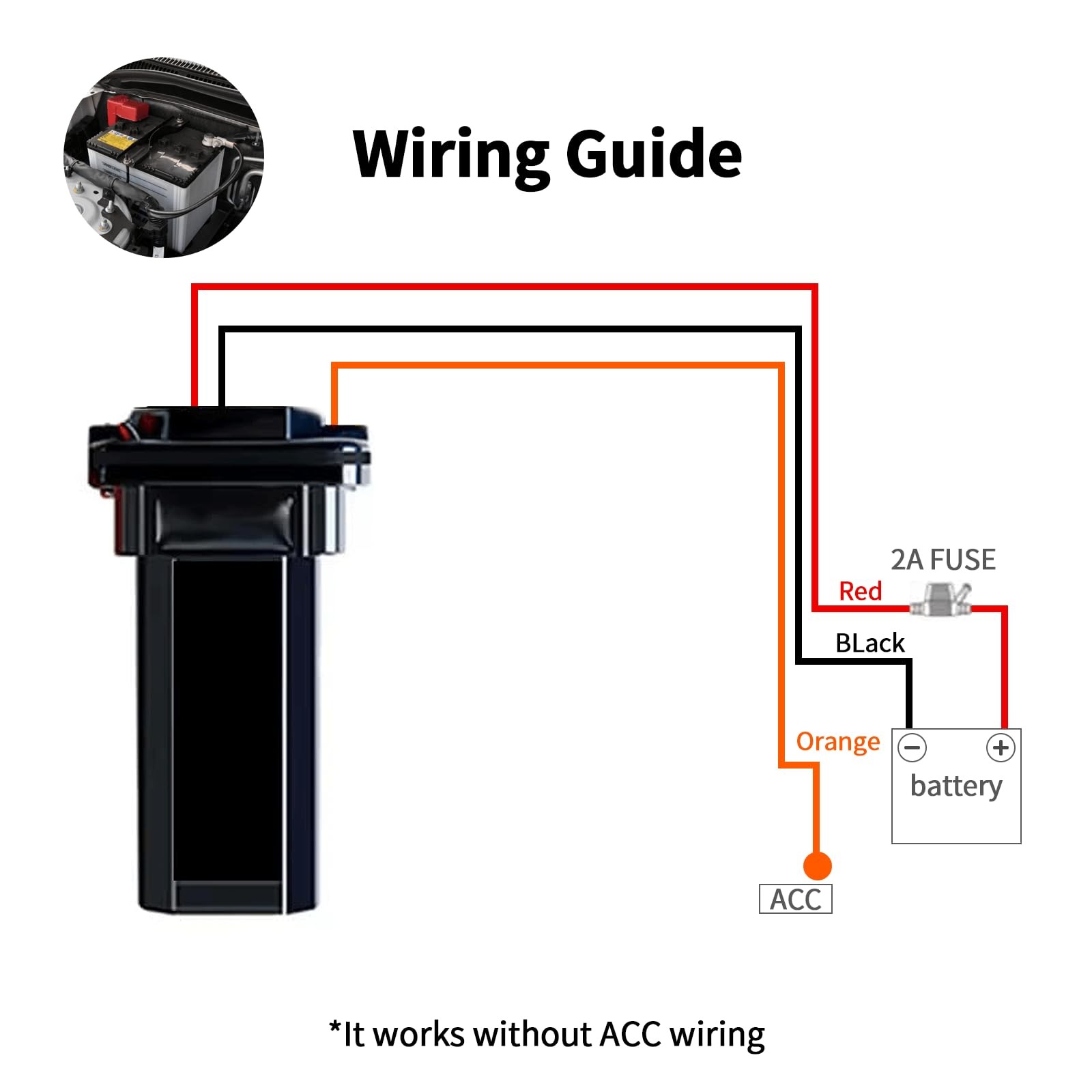 Wired GPS Tracker for Vehicles, No Monthly Fee, No Subscription with Real-Tim...