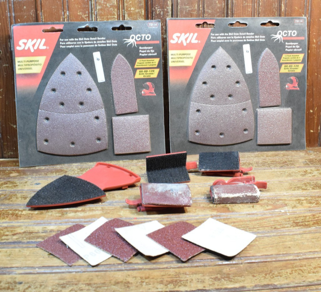 SKIL OCTO DETAIL SANDER HOOK AND LOOP SANDING SYSTEM PLUS 5 SHAPE FORMS EXTRAS
