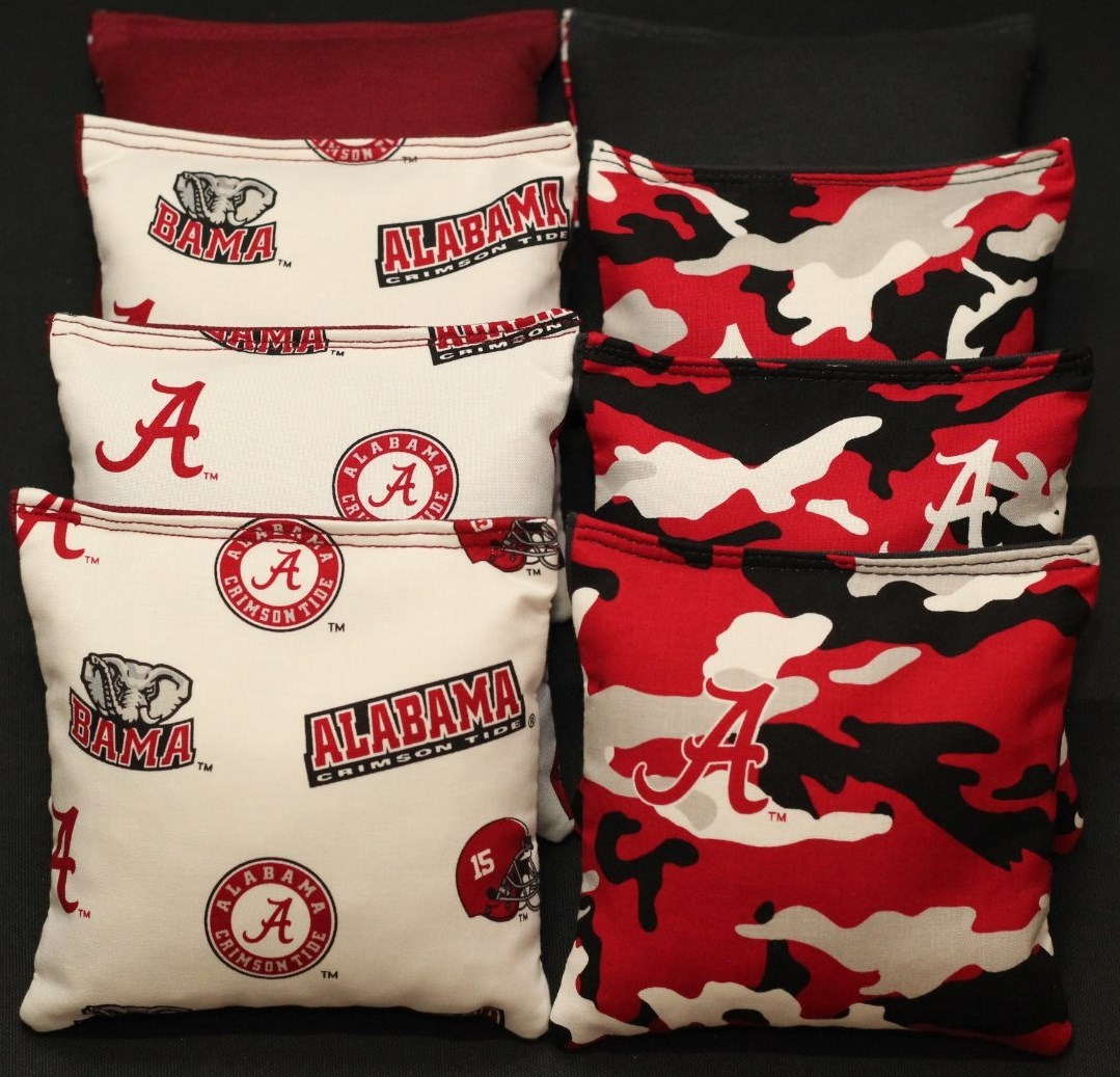 University of ALABAMA CRIMSON TIDE 8 CORNHOLE BEAN BAGS ACA Regulation Tailgate