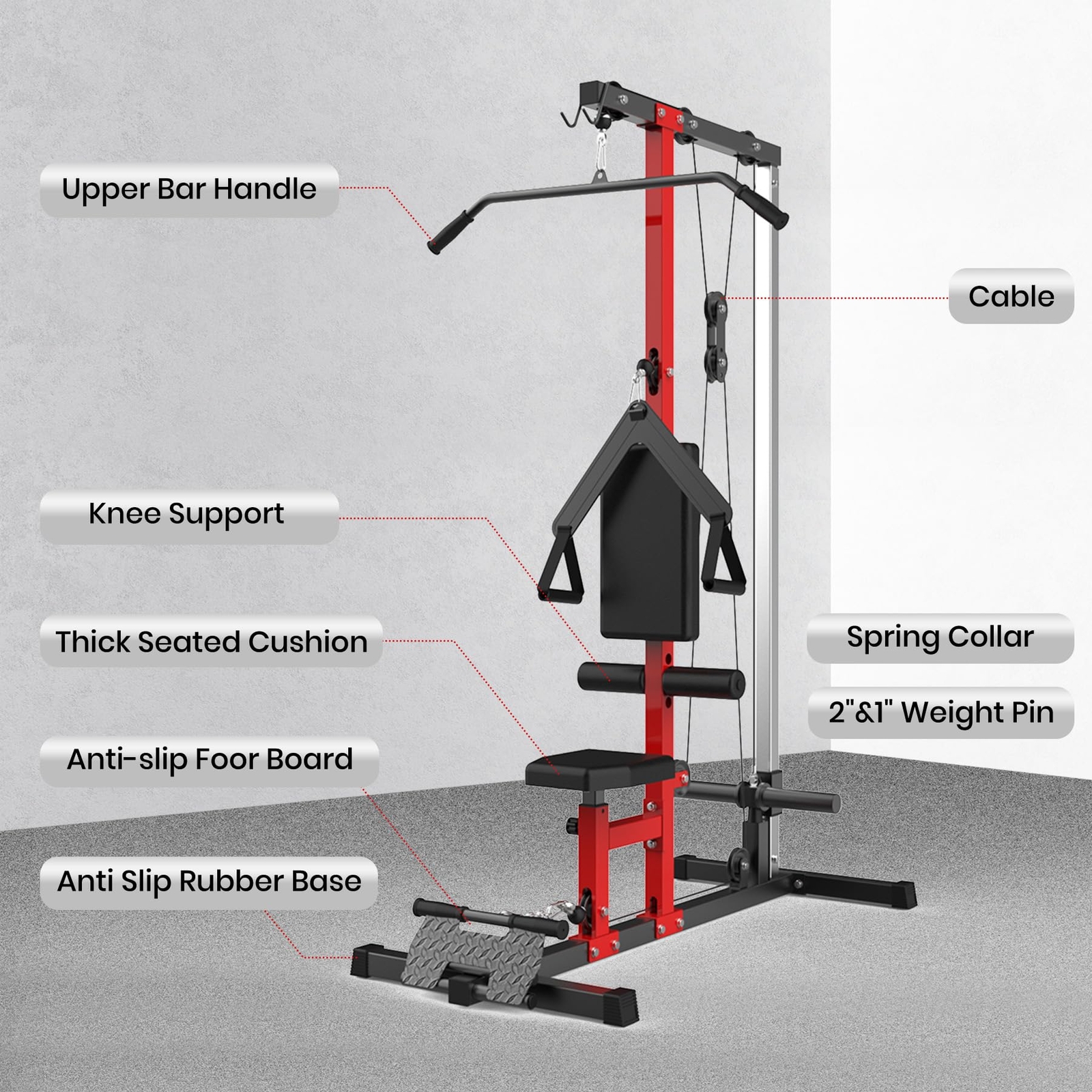 LAT Pull Down Machine, LAT Row Cable Machine with High & Low Pulley Station Home
