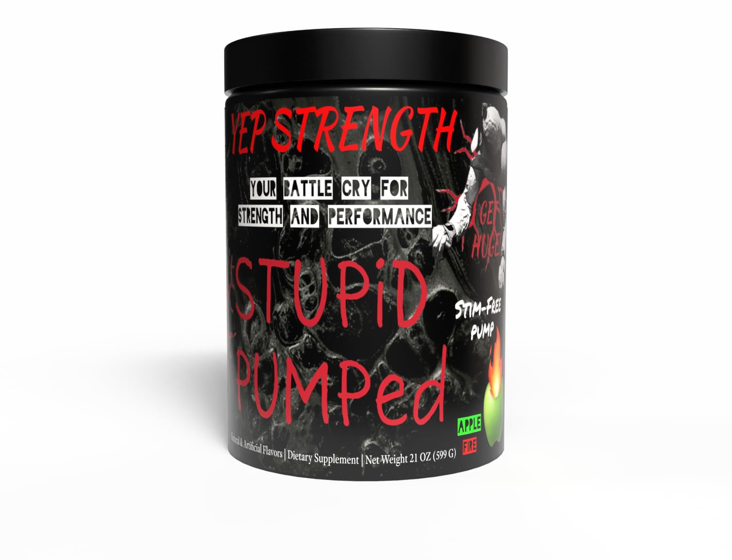 Yep Stupid Pumped - Stimulant-Free Pump with L-Citrulline DL-Malate, Glycerol...
