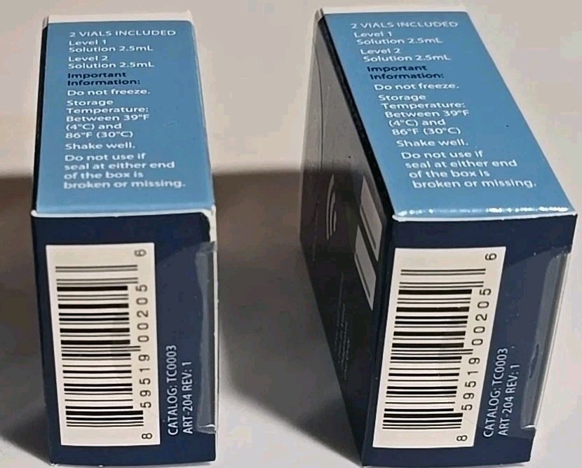 2X BioTel Care TelCare Glucose Control Solution Sealed Exp 04/2025