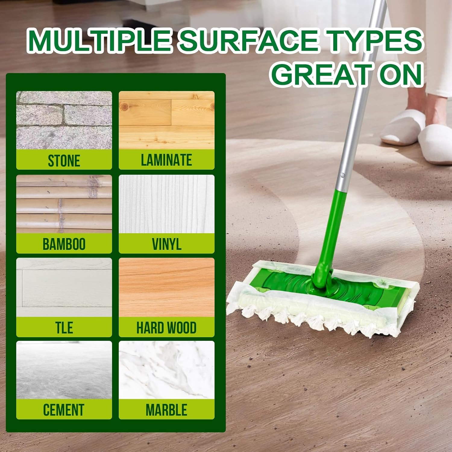 Heavy Duty Dry Sweeping Cloths Compatible with Sweeper Mop, Microfiber Duster Mo