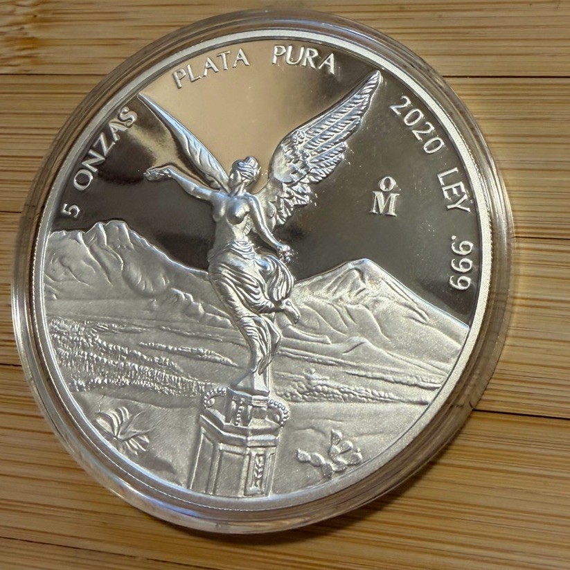 2020 MEXICAN LIBERTAD 5 Oz Silver PROOF Coin In Mint Sealed Cap