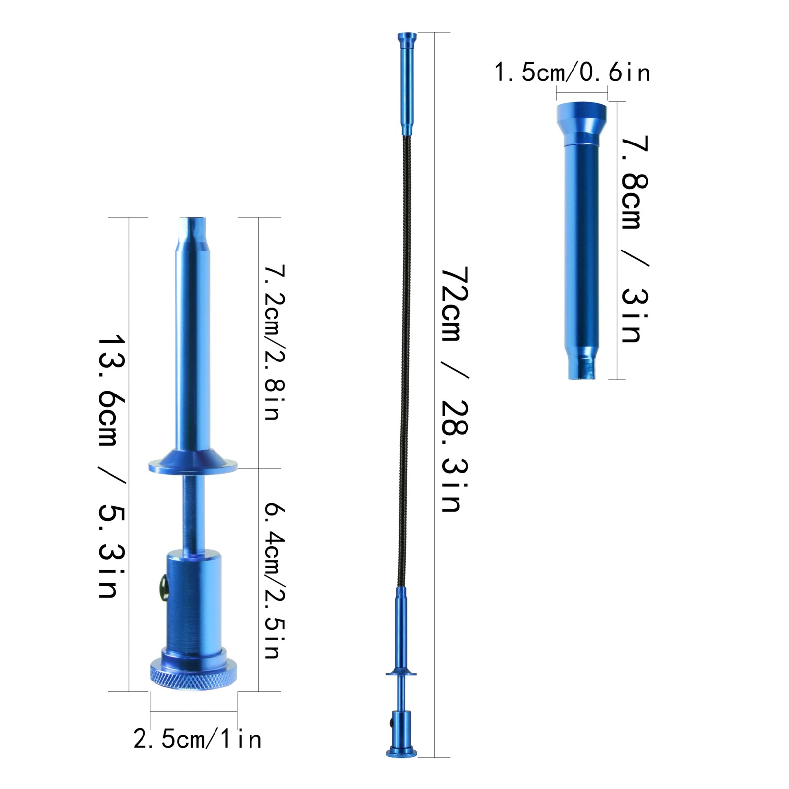 Flexible Claw Pickup Tool with Magnet telescoping led Blue
