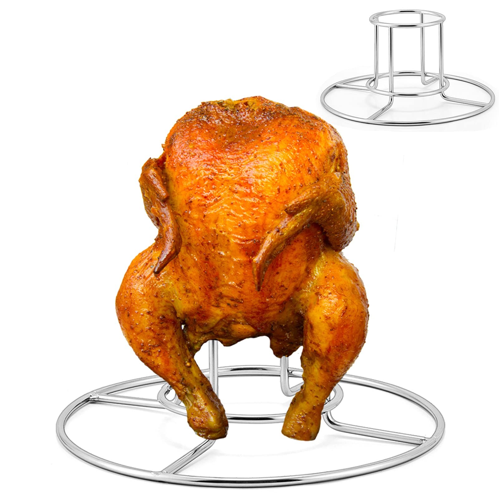 HaSteeL Beer Can Chicken Holder 2 Pack, Stainless Steel Chicken Rack for Gril...