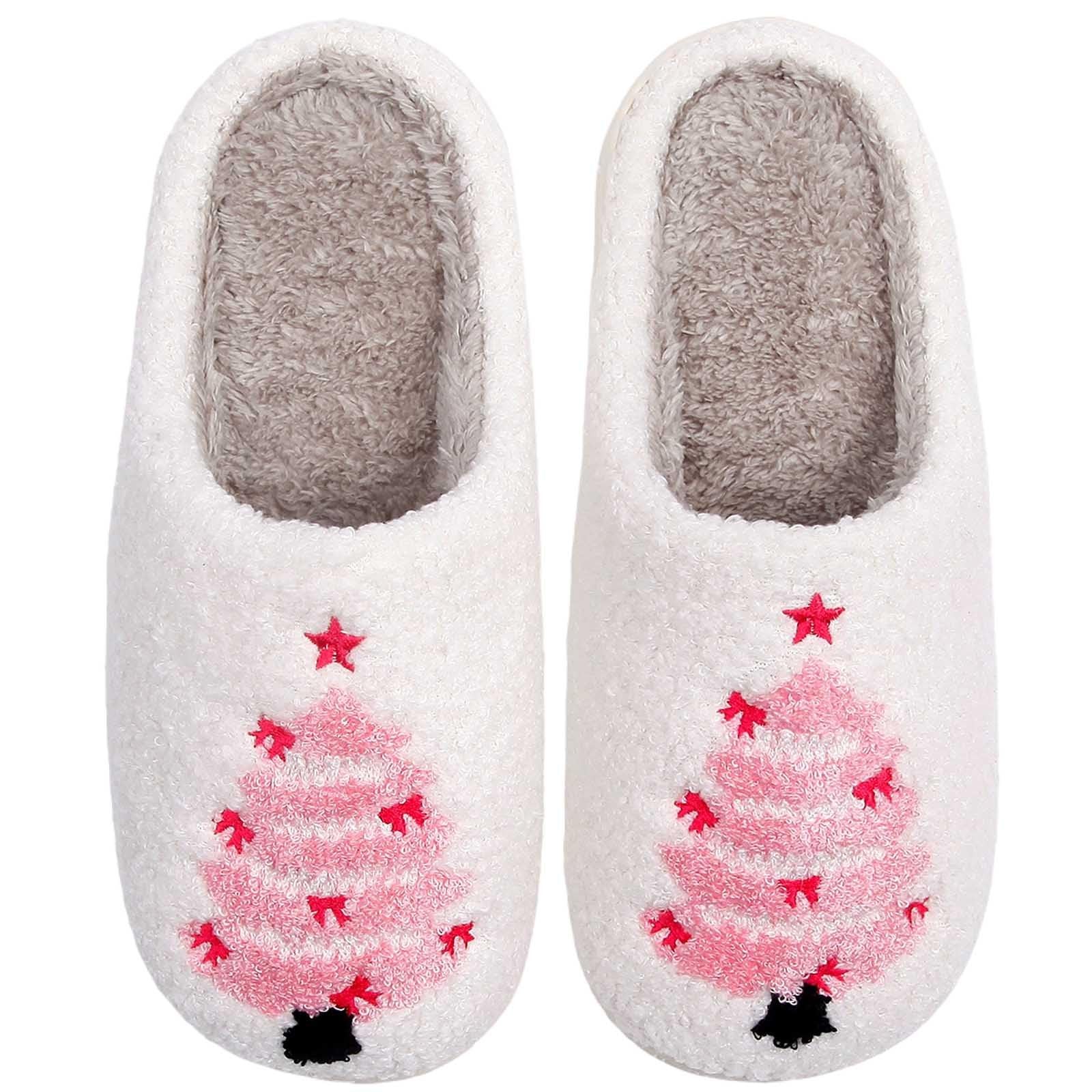 HIPINISS Christmas Slippers Bow Slippers For Women Men Indoor Christmas Gifts...