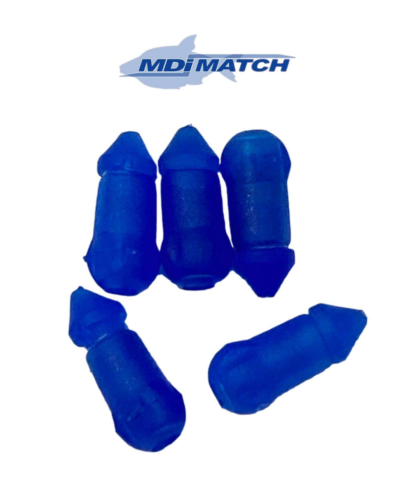 MDI Match Pole Bead Connectors Blue 4mm Bore Size 14-24 Elastics - 5 Pack