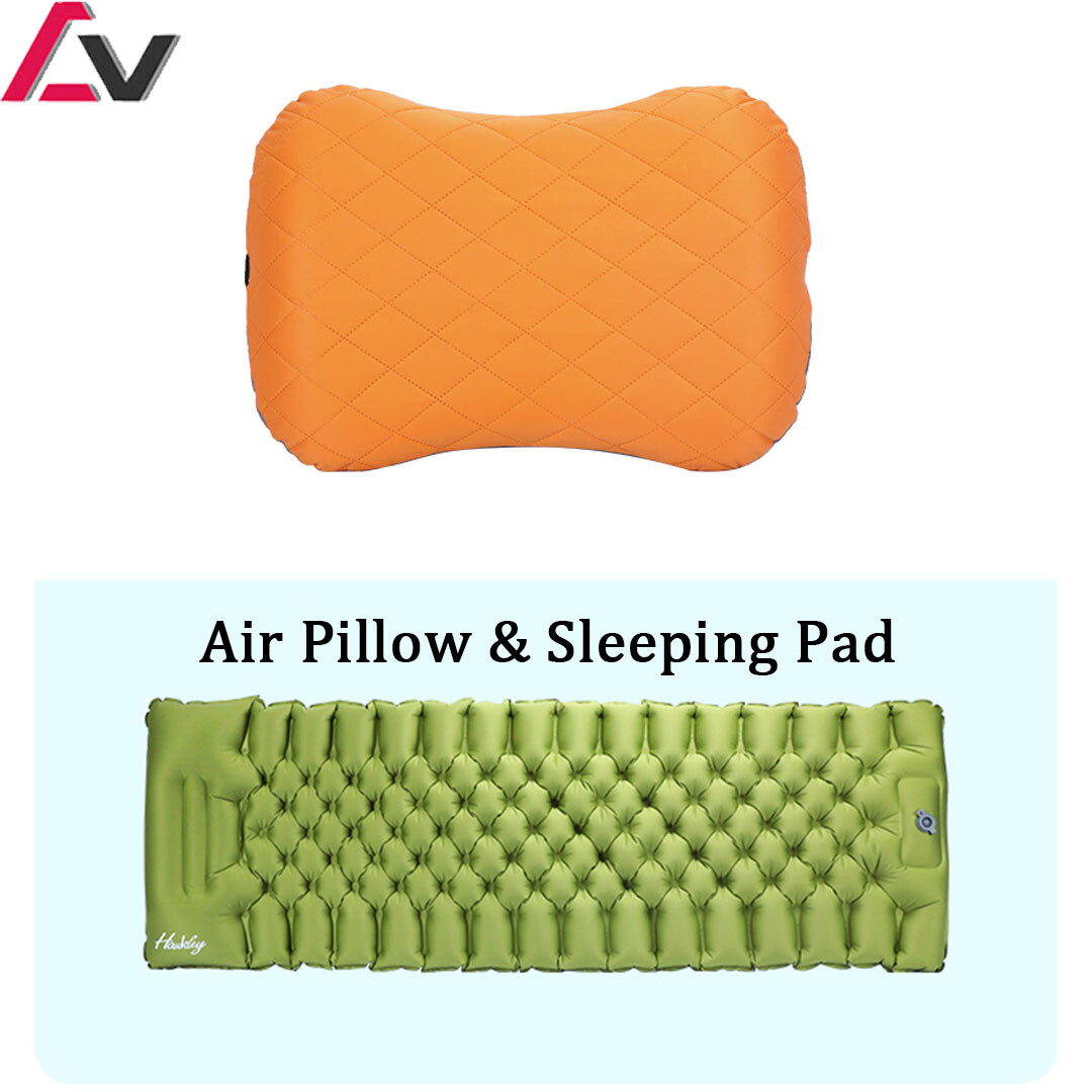 Camping Sleeping Pad Self-Inflating Mat w/ Air Pillow Mat Outdoor Mattress