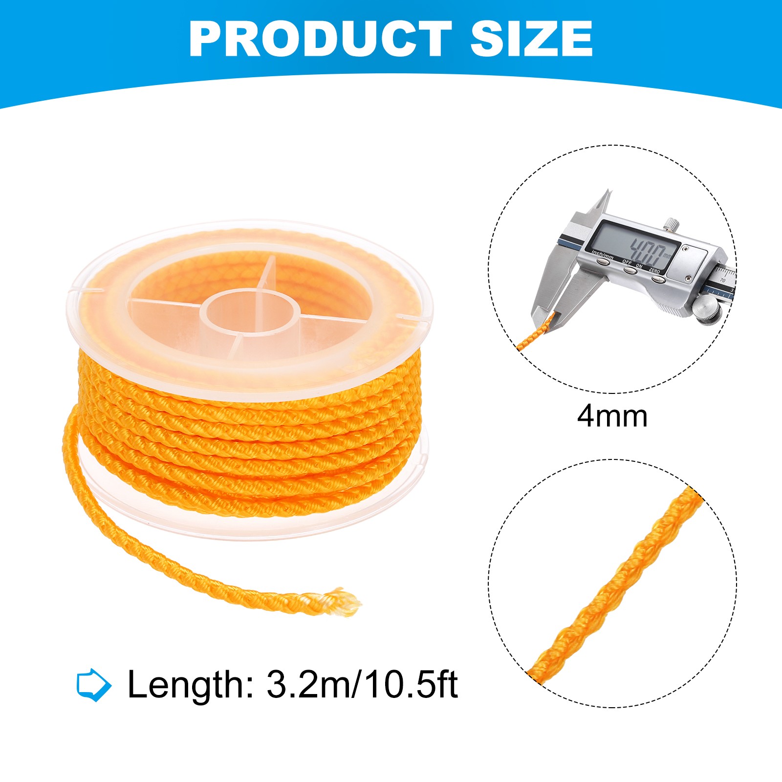 Nylon Thread Twine Beading Cord, 10.5ft Bracelets String Cord Rope, Orange