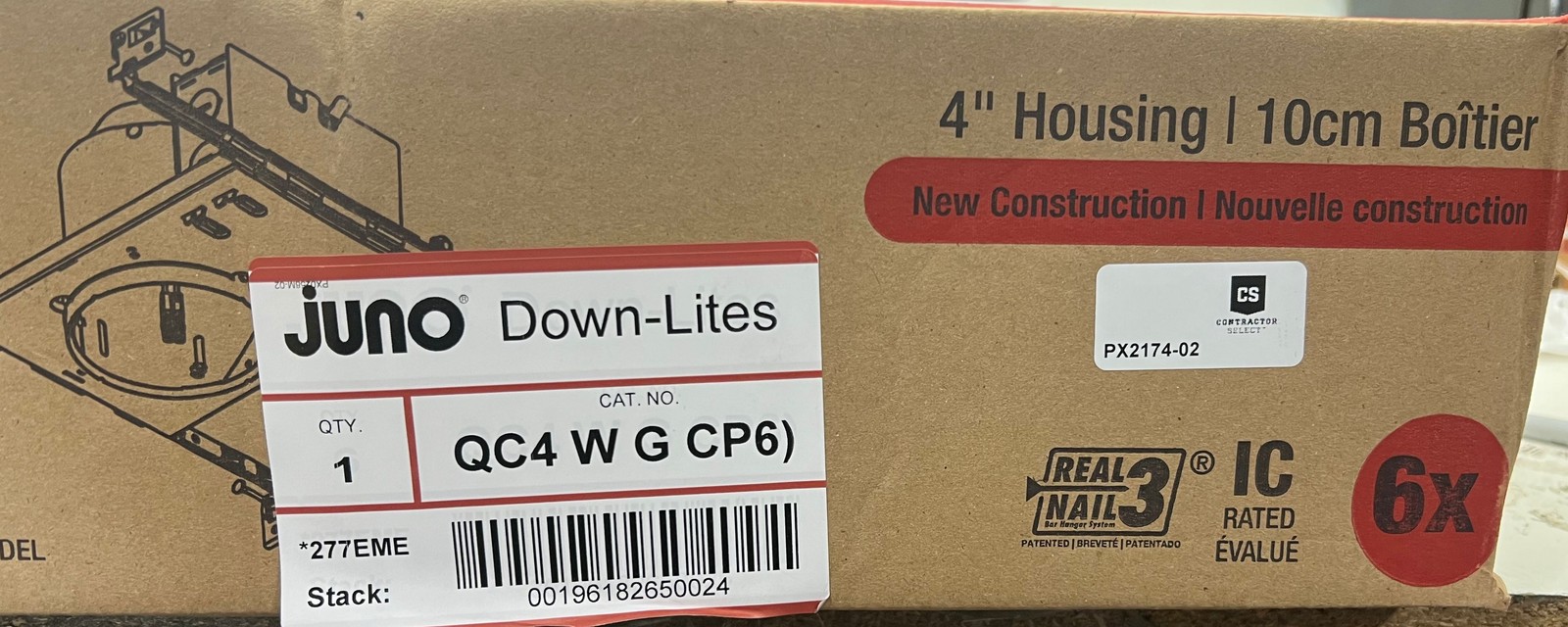 Juno Contractor Quick Connect 4in. New Construction Recessed Housing 6PK