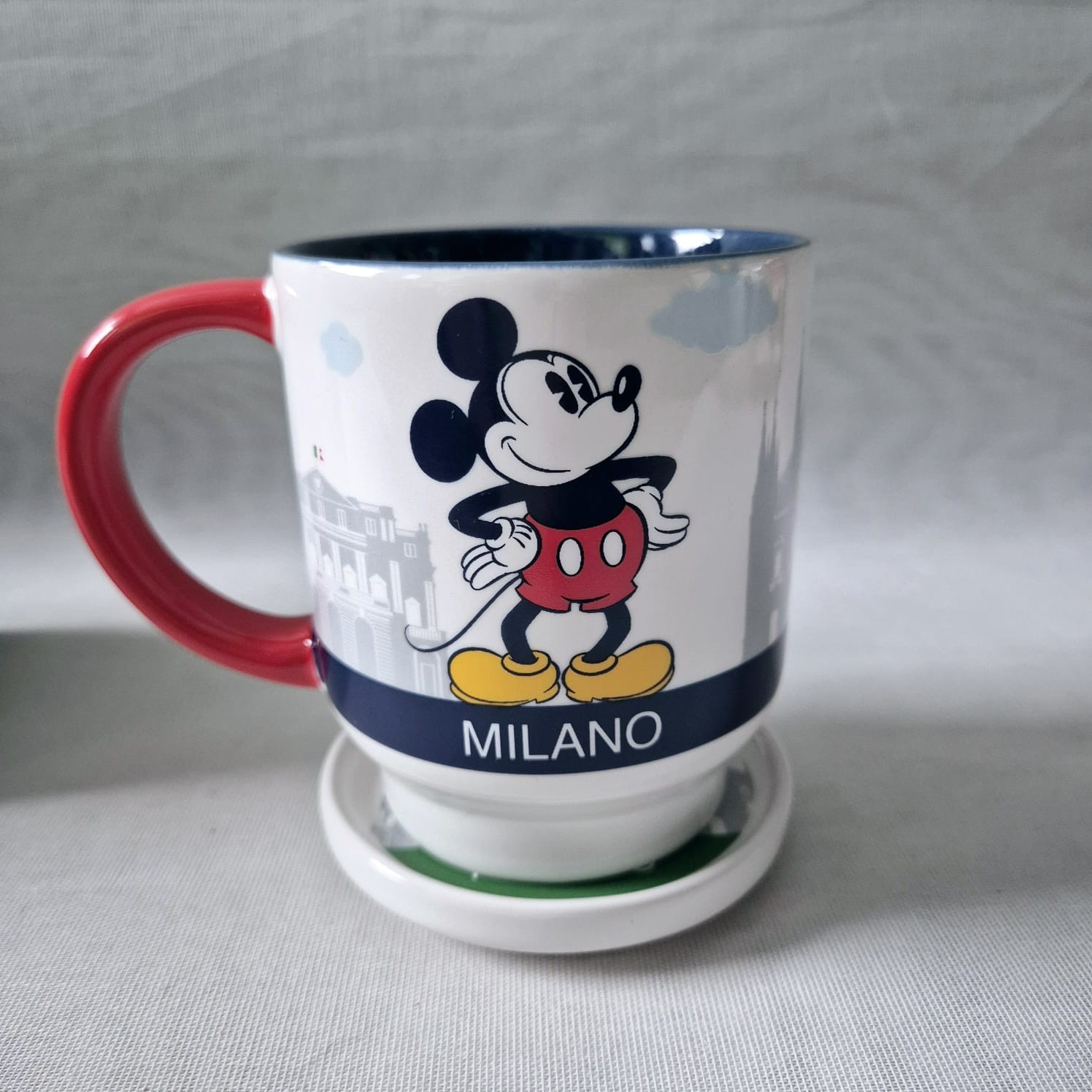 Disney Store Mickey Mouse MILANO Mug & Coaster Set - Milan Italy - Boxed & New